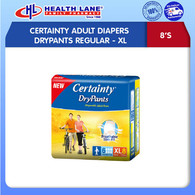 CERTAINTY ADULT DIAPERS DRYPANTS REGULAR- XL (8'S)